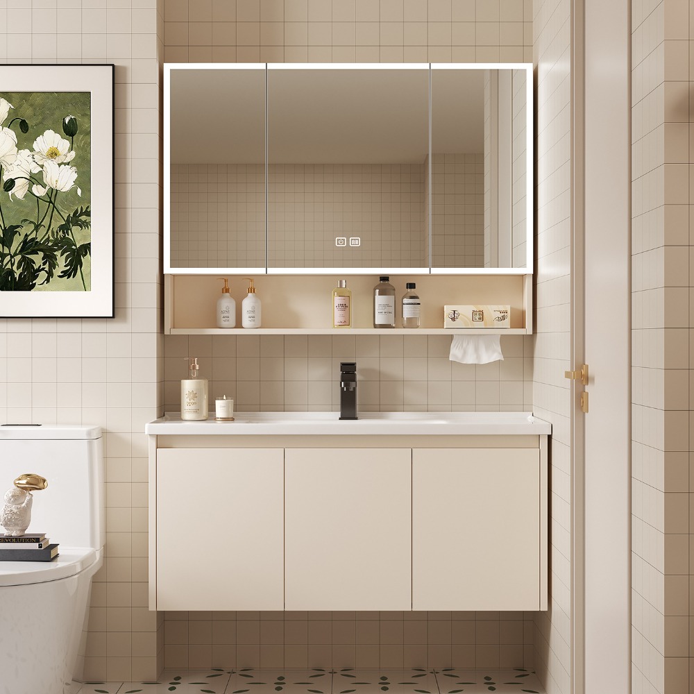 Beauty Makeup Wallpaper - Gabinete de espejo inteligente para baño,