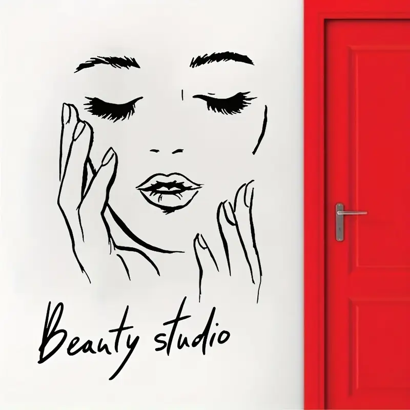 Beauty Makeup Wallpaper - Vinilo Decorativo de Pared con Rostro
