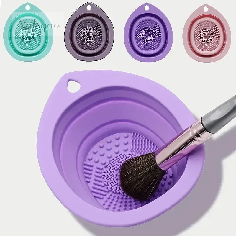Beauty Makeup Eyeshadow - Caja de silicona plegable para limpiar