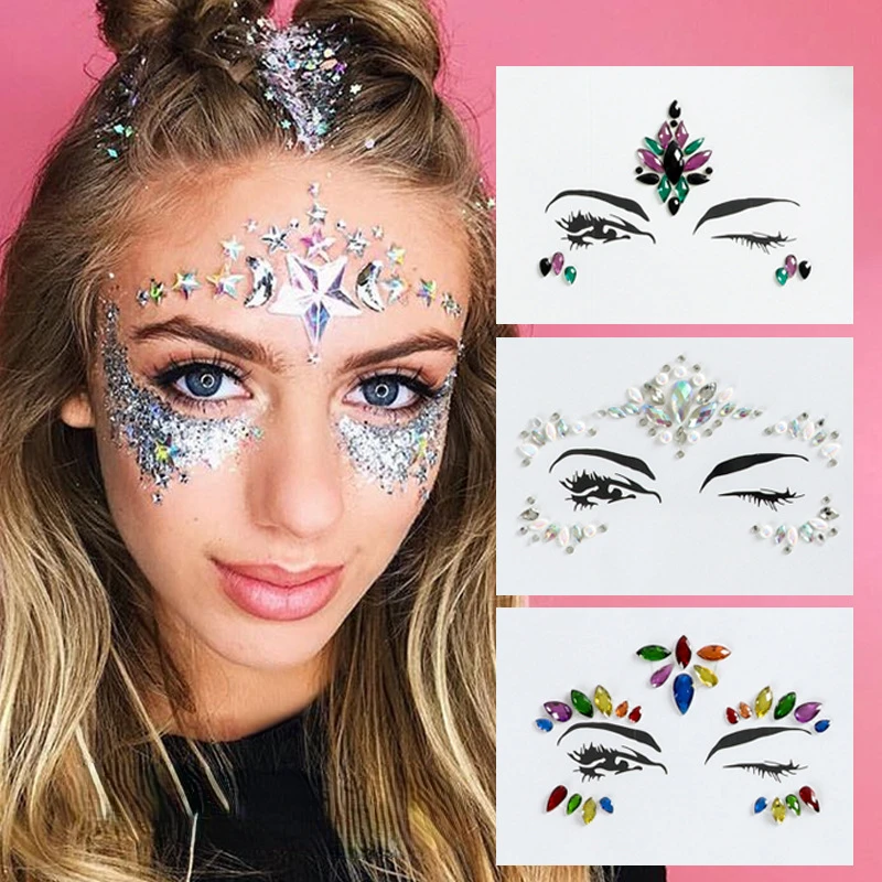 Joyas de cristal para cara, pe - Beauty Gems Makeup reseña y precio